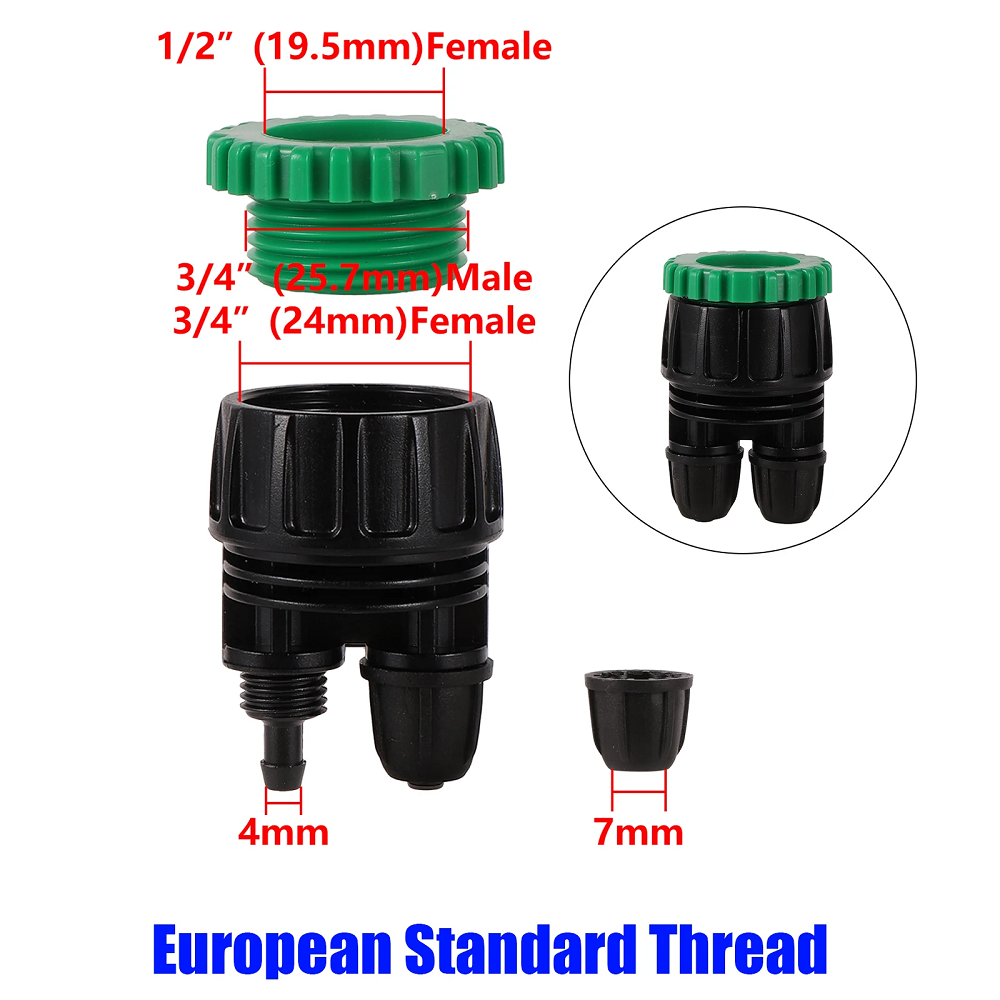 3/4" Female Thread to 1/4" Hose Adapter Connector with European/American Standard