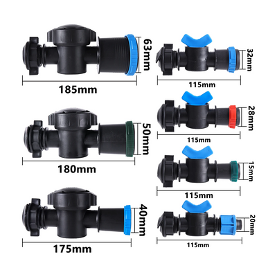 20/25/28/32/40/50/63mm Drip Tape Bypass Valve Agriculture Micro Drip Irrigation Lock Ring Offtake Valve