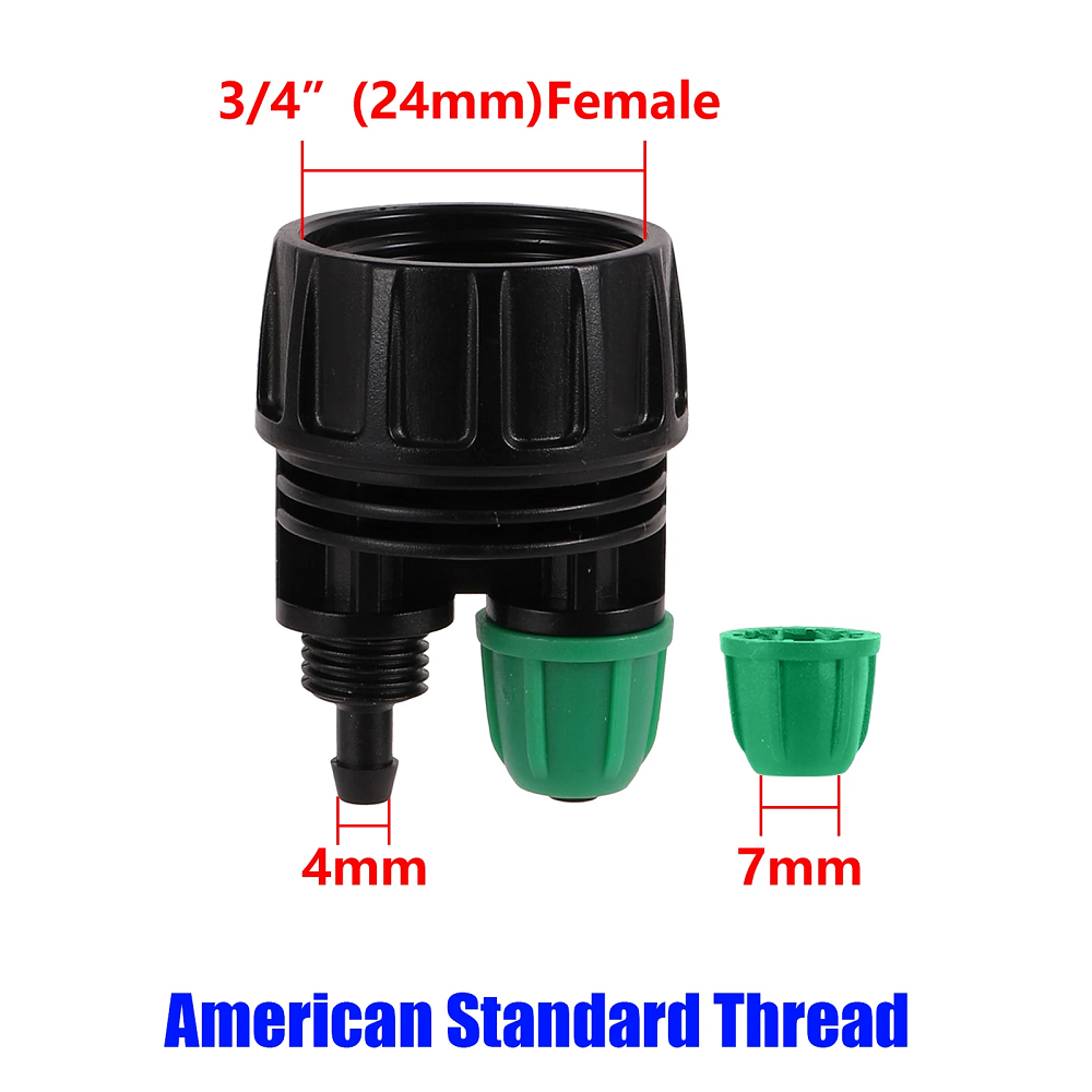 3/4" Female Thread to 1/4" Hose Adapter Connector with European/American Standard