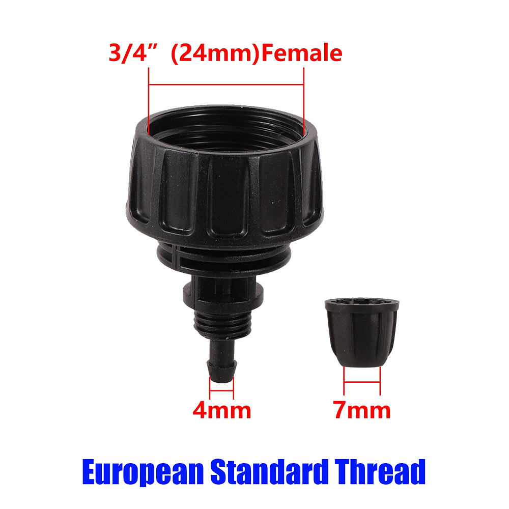 3/4" Female Thread to 1/4" Hose Adapter Connector with European/American Standard