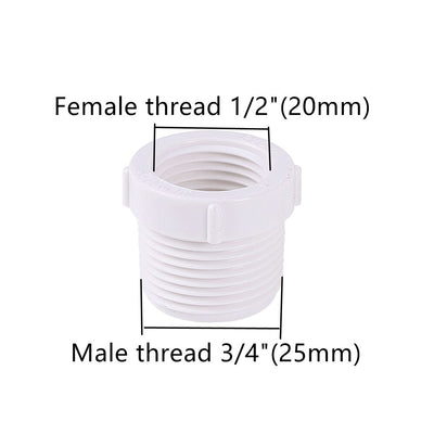 1/2" 3/4" 1" Plastic Female Male Thread Conversion Reducing Connector