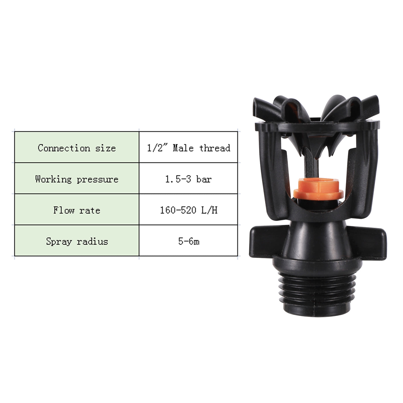 1/2 inch Male Thread Rotating Mini Sprinkler