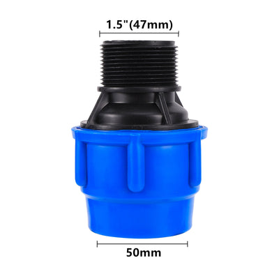 1/2" 3/4" 1" 1.2" 1.5" Male Thread to 20/25/32/40/50mm PE Pipe Reduce Connector Compression Fittings