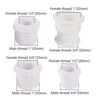 1/2" 3/4" 1" Plastic Female Male Thread Conversion Reducing Connector