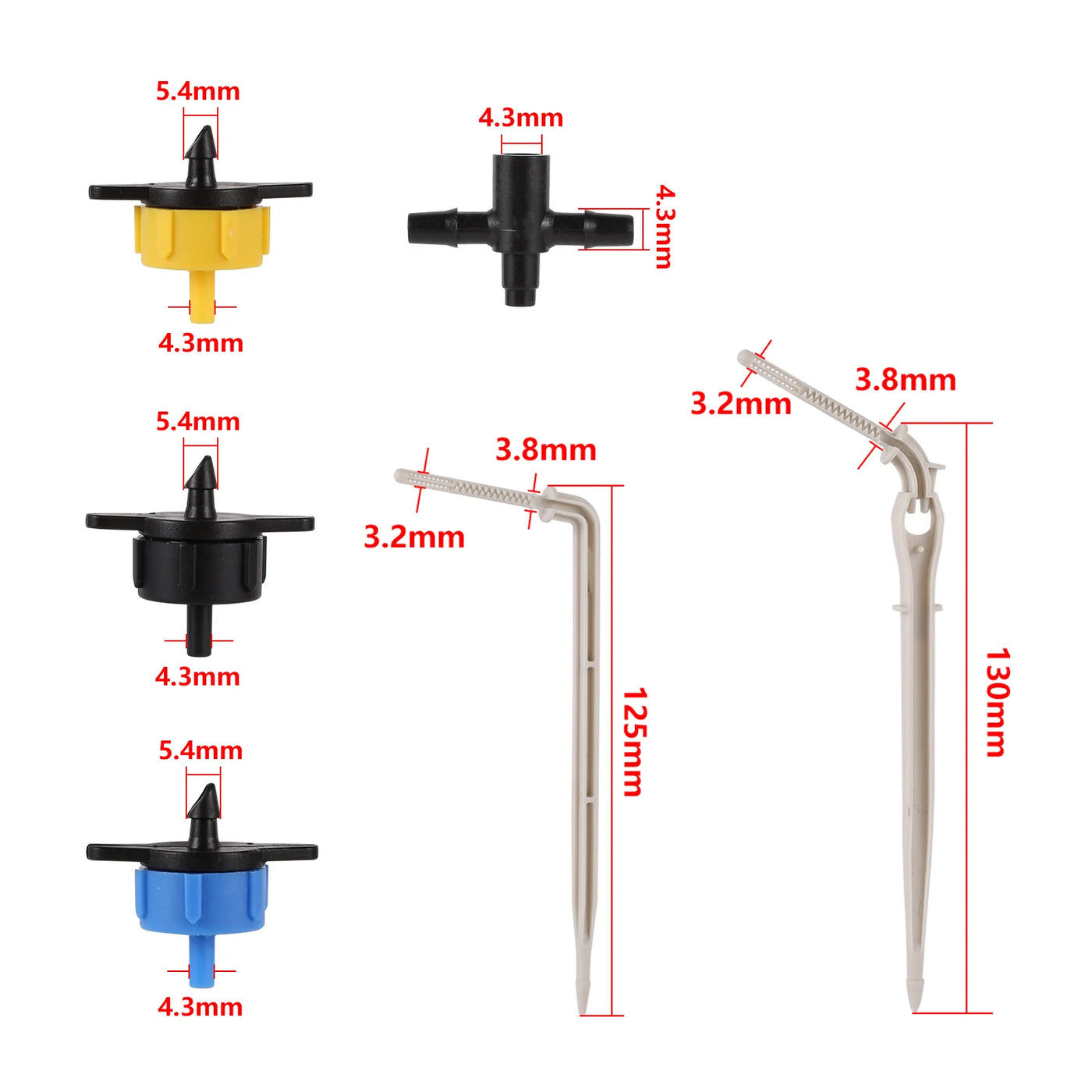 2L 4L 8L Dripper Micro Irrigation 2/4-way Bend Arrow Dripper Kit