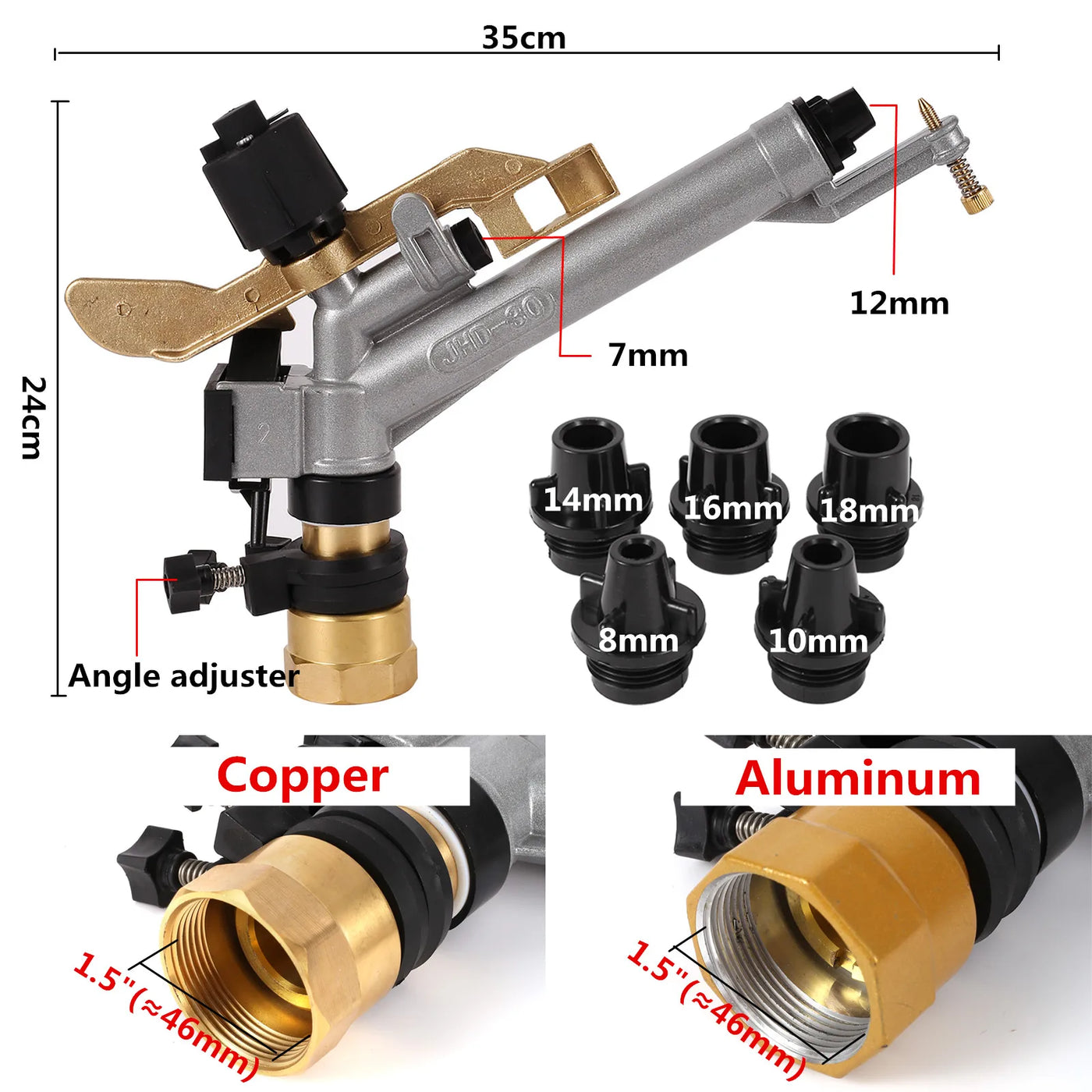 Agricultural Farm 1.5 inch Rocker Impact Big Gun Irrigation Sprinkler Gun