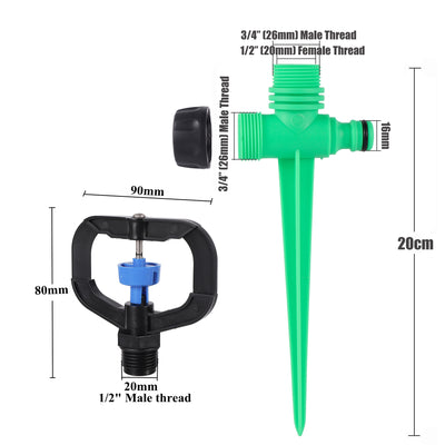 1/2 Inch Male Thread Butterfly Rotating Sprinkler Watering Tool