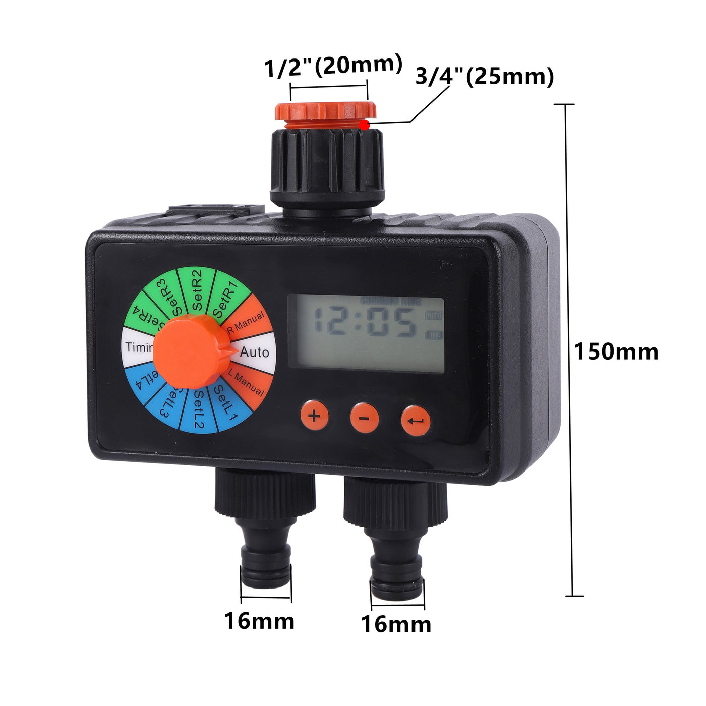 Rain Sensor 2-Way Outlet Garden Irrigation Timer Intelligent Automatic Watering Controller