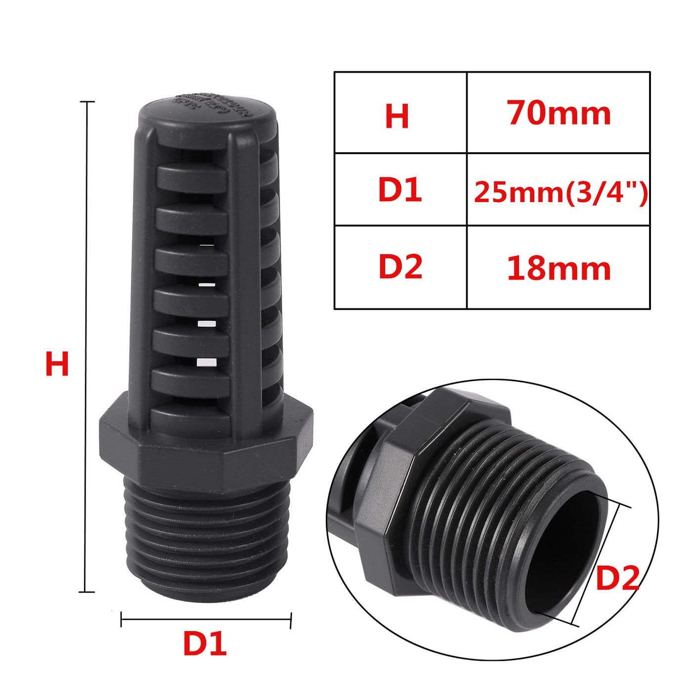 1/2" 3/4" Male Thread Strainer Garden Permeable Cap Mesh Aquarium Suction/Overflow Drain Tool
