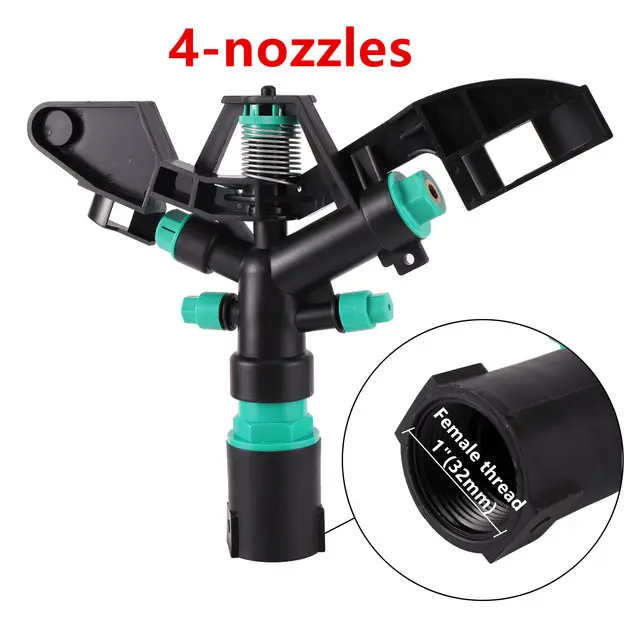 1" Female Thread 360° Impact Sprinkler Watering Irrigation Rocker Nozzle