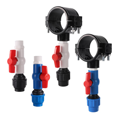 75mm*3/4 inch Female Saddle Connector PE Pipe Repair Fittings Diversion Valve Kit Pipe Clamp Saddle