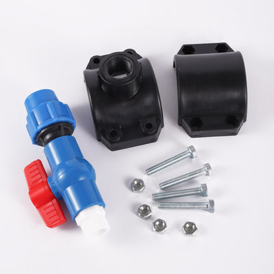 75mm*3/4 inch Female Saddle Connector PE Pipe Repair Fittings Diversion Valve Kit Pipe Clamp Saddle