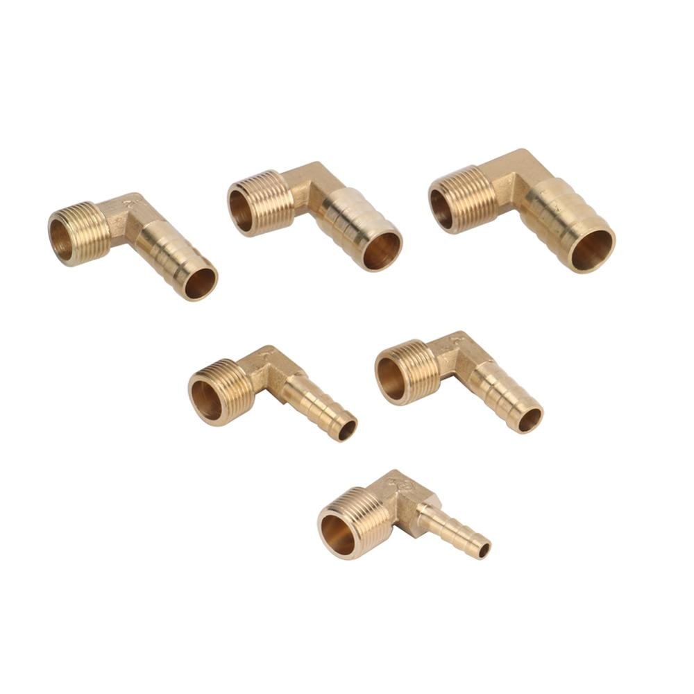 6/8/10/12/14/16mm Barbed 90 Degree Coupler 3/8" External Thread Brass Elbow Coupling Garden Water Connector Plumbing Accessories