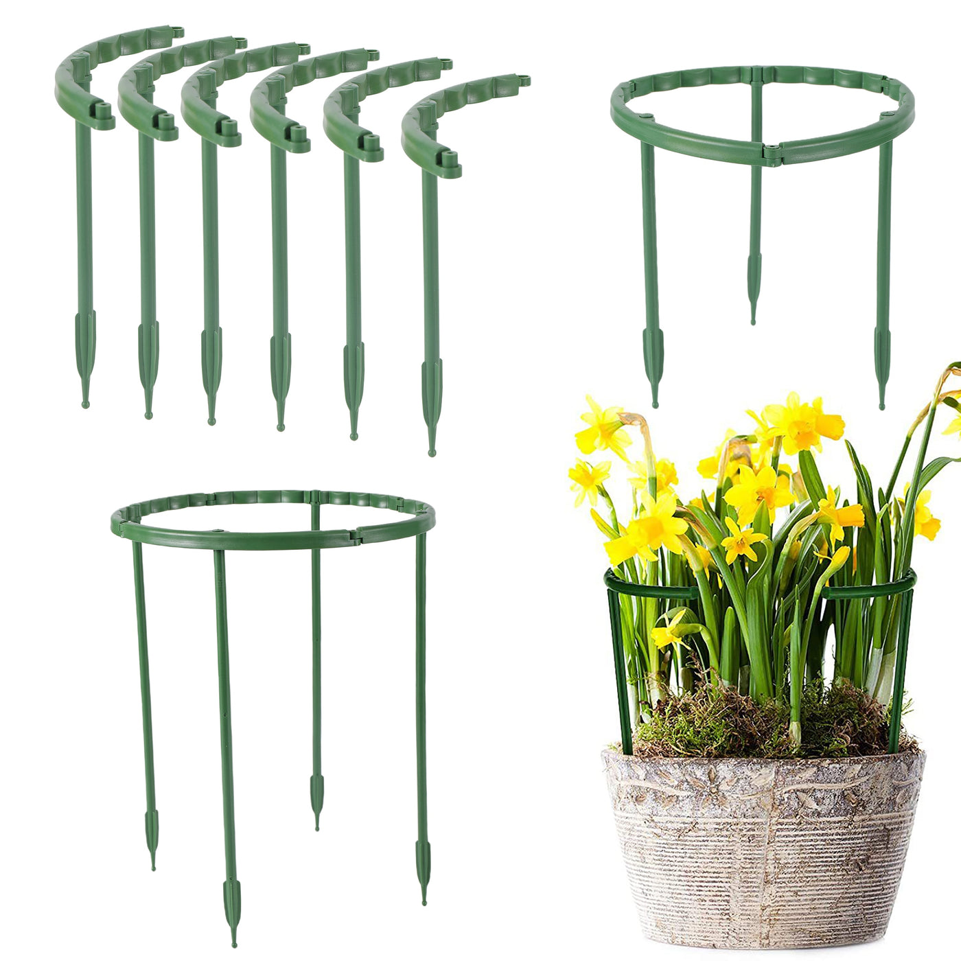 Garden Plastic Semi Circle Plant Flower Support Pole Stand Bonsai Fixing Rod Holder