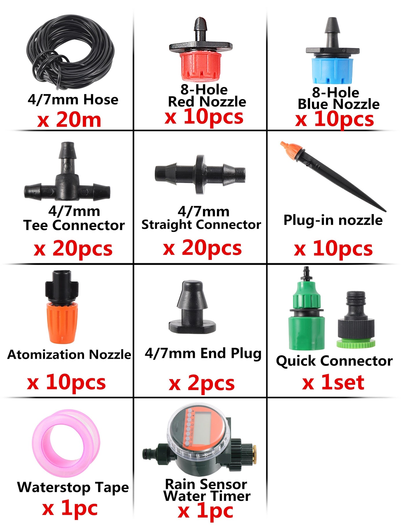 Smart Automatic Garden Irrigation System Intelligent Rain Sensor Timer Self Watering Kit Micro Drip Misting Cooling Humidify Set