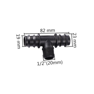 DN25 Barbed Drip Pipe Connector Tee Elbow Straight Drip Irrigation Connector