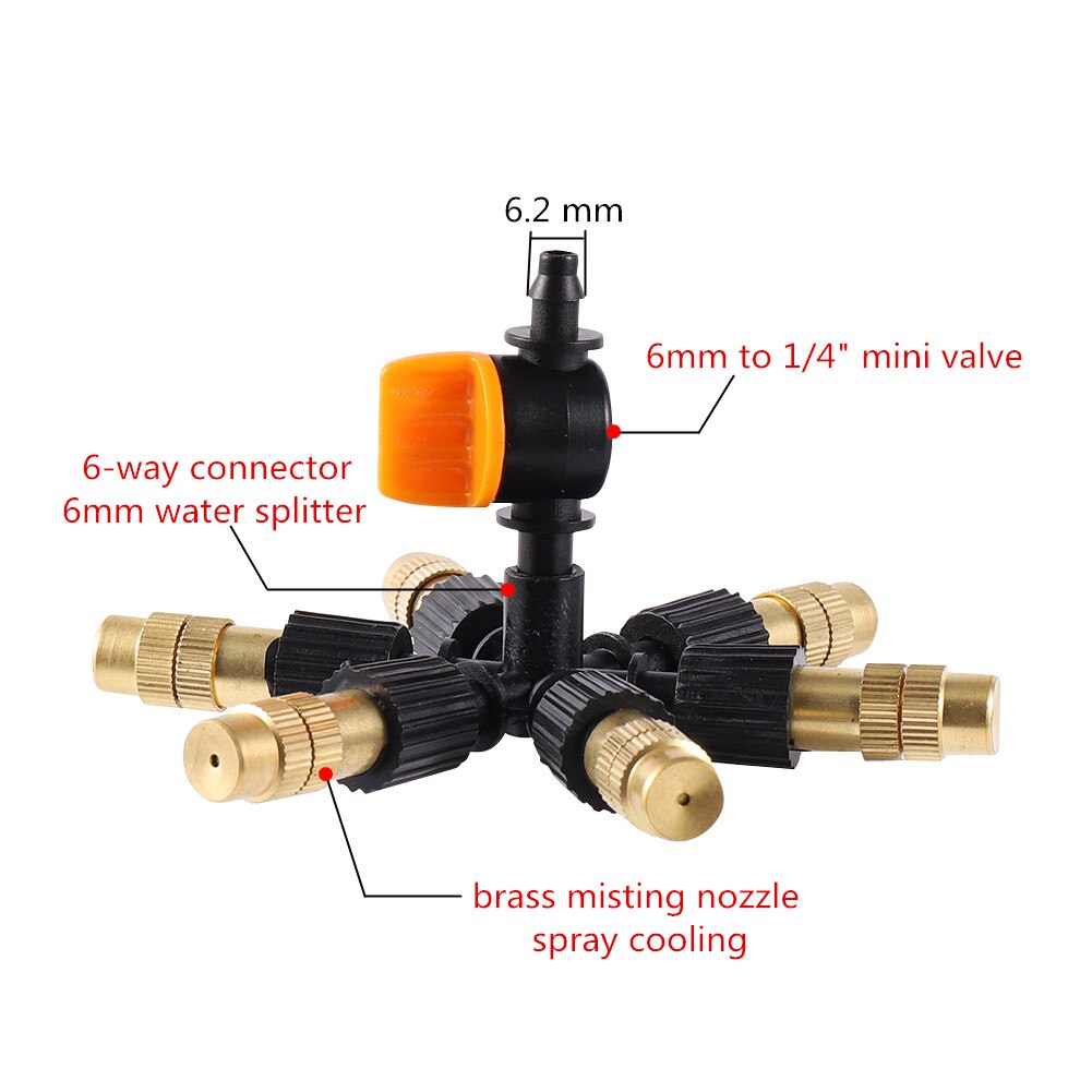 Brass 4 5 6 7 Way Atomizing Nozzle Misting Sprinkler