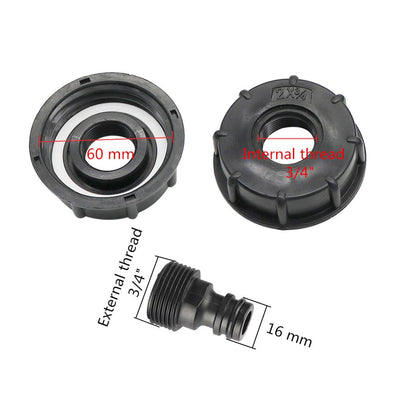 60mm Female Thread to 1/2" pipe interface Water Tank Adapter IBC Fittings