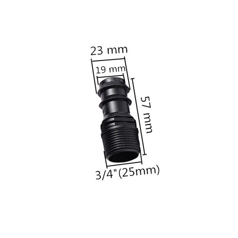 DN25 Barbed Drip Pipe Connector Tee Elbow Straight Drip Irrigation Connector