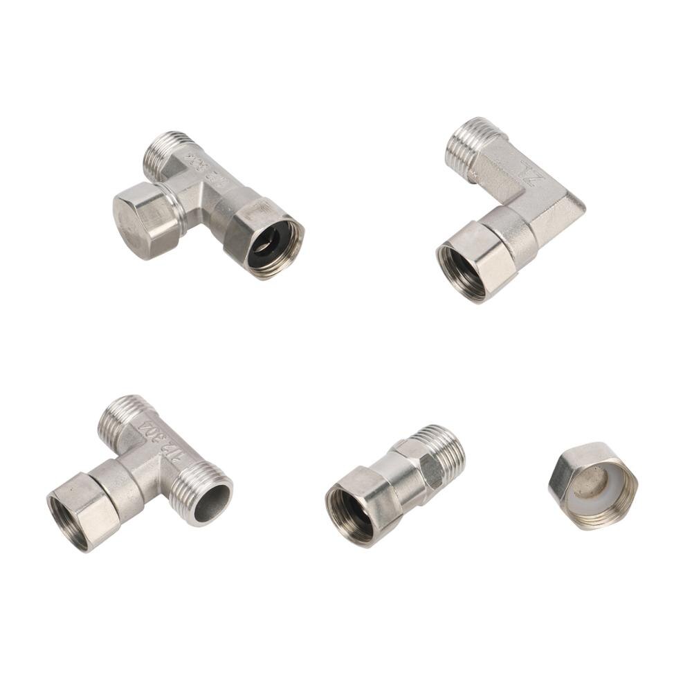 304 Stainless Steel Hexagon Tee Elbow Straight Connector Irrigation Plumbing Coupling