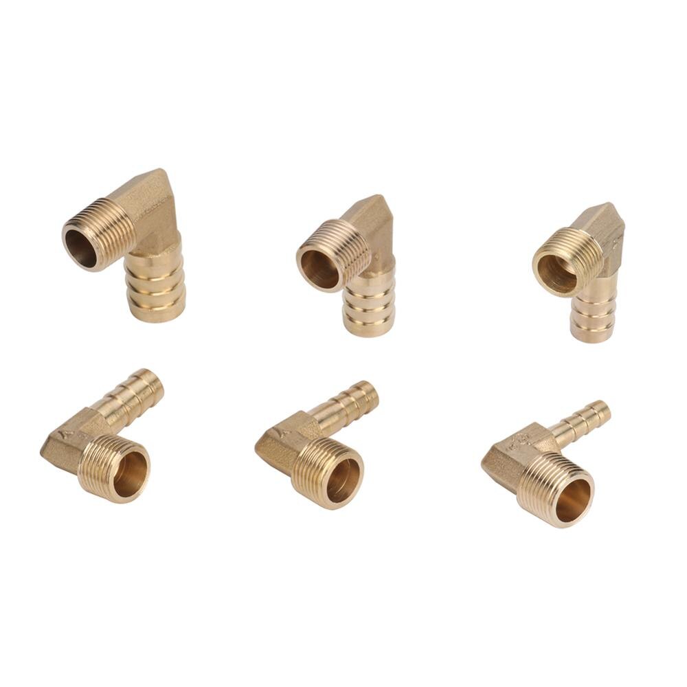 6/8/10/12/14/16mm Barbed 90 Degree Coupler 3/8" External Thread Brass Elbow Coupling Garden Water Connector Plumbing Accessories