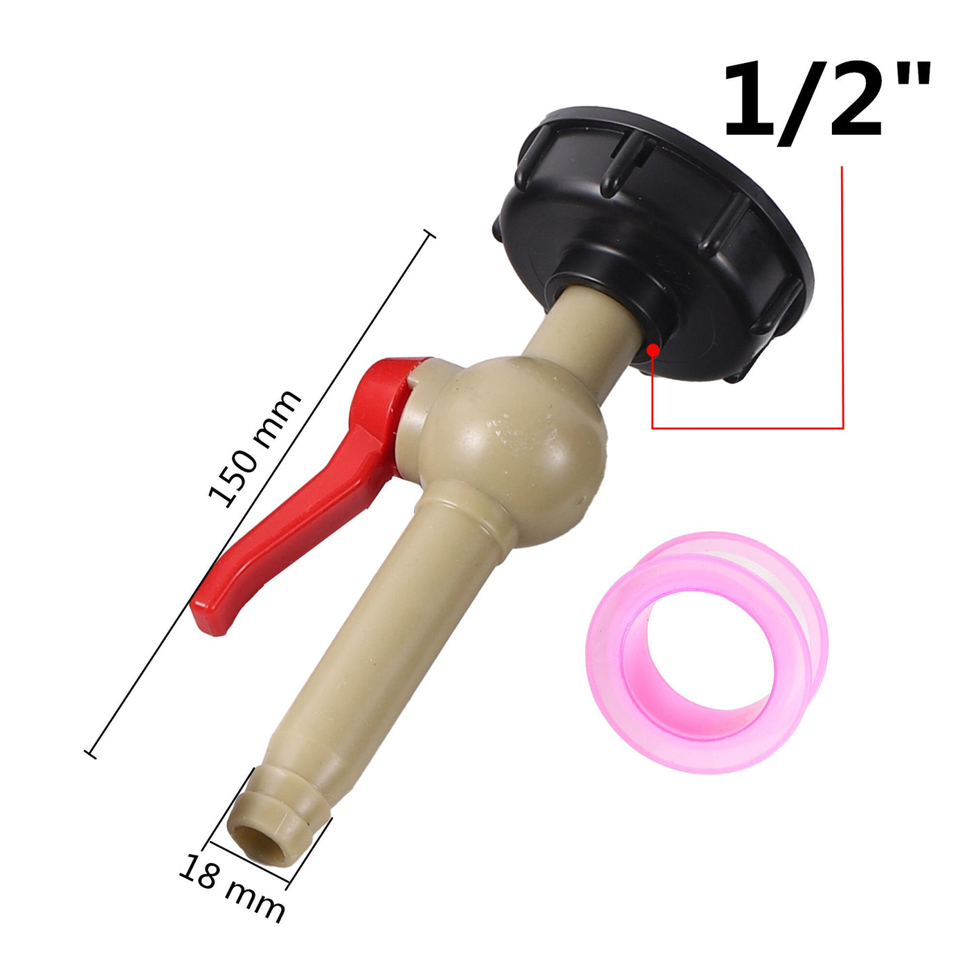 Water Tank Replacement Adapter Garden Irrigation Joint S60x6 Thread 1/2" 3/4" 1" Thread Ball Valve Hose Switch IBC Tank Fitting