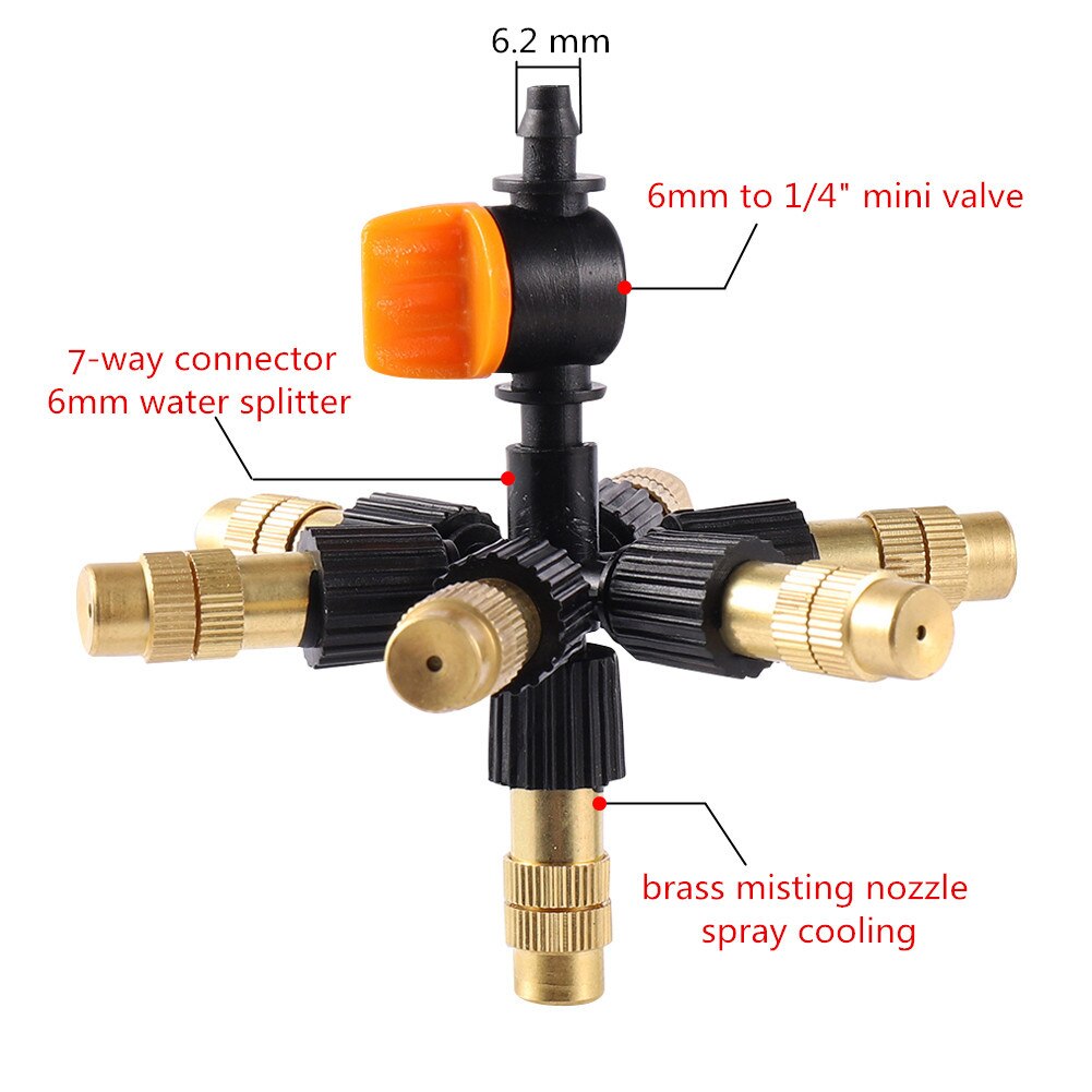 Brass 4 5 6 7 Way Atomizing Nozzle Misting Sprinkler