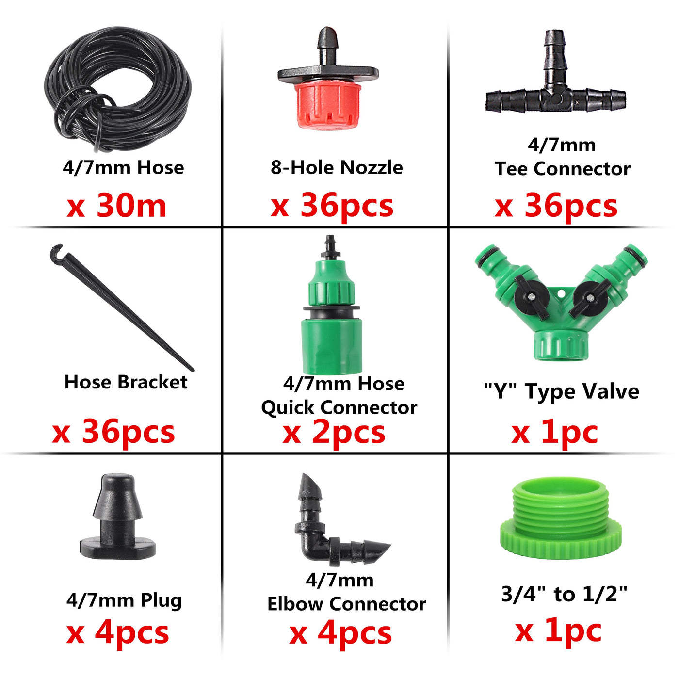 5/10/15/20/25/30/40m Garden DIY Drip Irrigation System Automatic Watering 4/7mm Hose Micro Drip Watering Kit