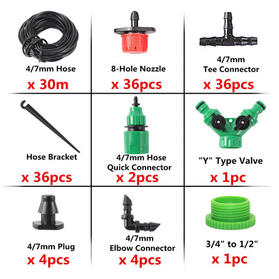 5/10/15/20/25/30/40m Garden DIY Drip Irrigation System Automatic Watering 4/7mm Hose Micro Drip Watering Kit