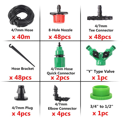 5/10/15/20/25/30/40m Garden DIY Drip Irrigation System Automatic Watering 4/7mm Hose Micro Drip Watering Kit