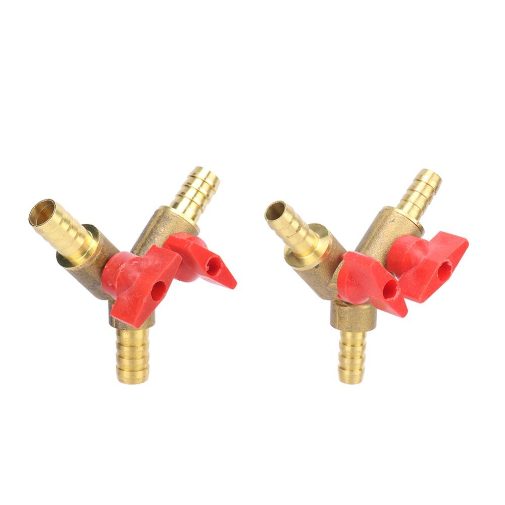 8mm 10mm Barb Y Shape Connector Brass Hose Splitter Ball Valve