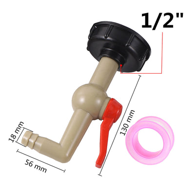 Water Tank Replacement Adapter Garden Irrigation Joint S60x6 Thread 1/2" 3/4" 1" Thread Ball Valve Hose Switch IBC Tank Fitting