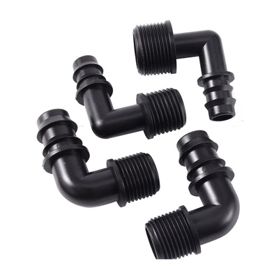 DN16 DN20 90 Degree Elbow Connectors Irrigation Water Connector Barbed Fittings