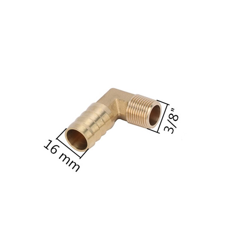 6/8/10/12/14/16mm Barbed 90 Degree Coupler 3/8" External Thread Brass Elbow Coupling Garden Water Connector Plumbing Accessories