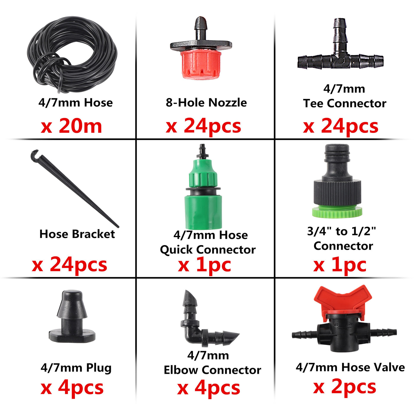 5/10/15/20/25/30/40m Garden DIY Drip Irrigation System Automatic Watering 4/7mm Hose Micro Drip Watering Kit