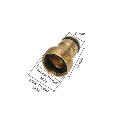 M22 to M24 threaded brass quick coupling garden watering adapter connector