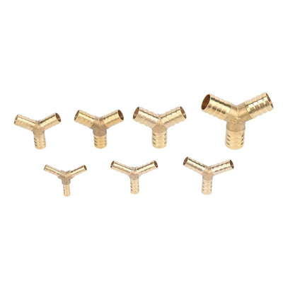 3-Way 6/8/10/12/14/16/19mm Brass Y Shape Connector Garden Water Hose Splitter