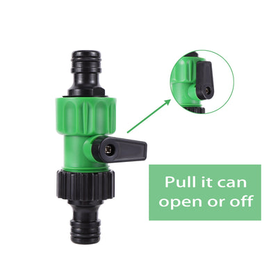 Double Nipple Joint Garden Hose Quick Connector Adapter With Valve