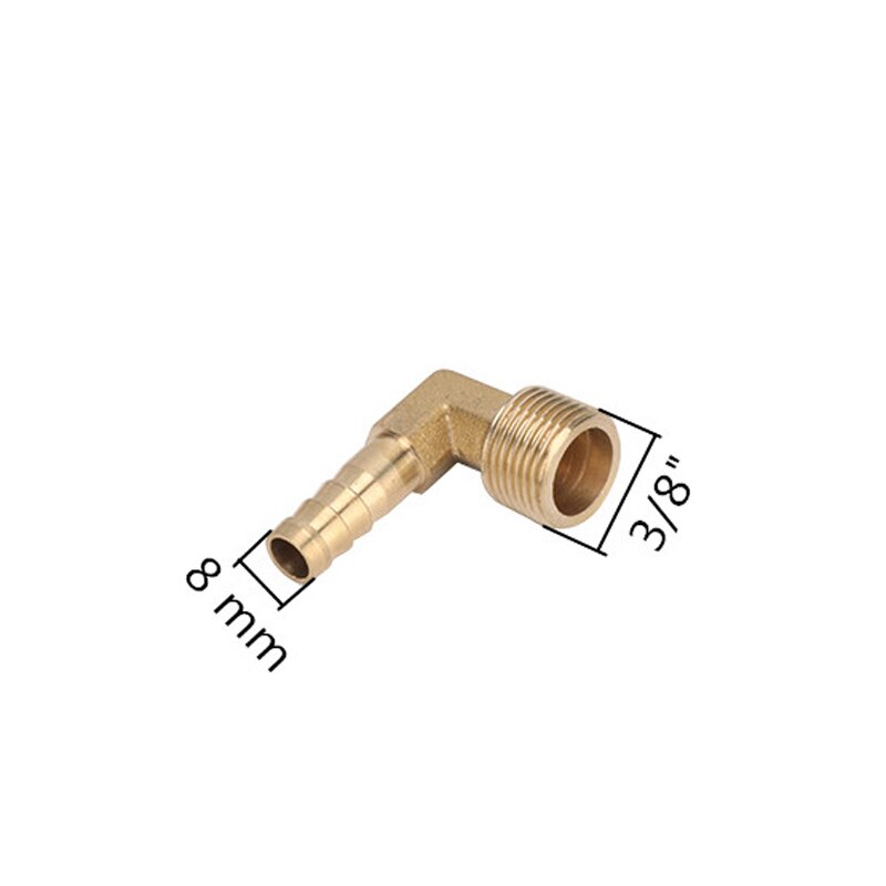 6/8/10/12/14/16mm Barbed 90 Degree Coupler 3/8" External Thread Brass Elbow Coupling Garden Water Connector Plumbing Accessories