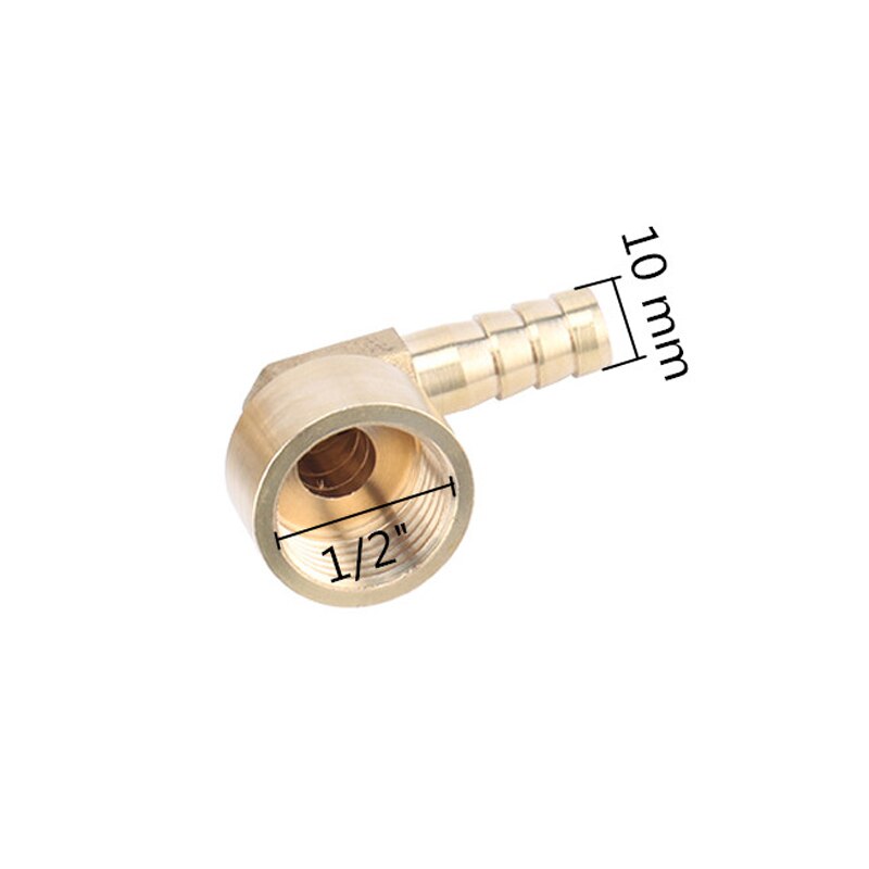 Brass Hose Pipe Elbow Fittings 10mm 12mm 14mm 16mm Barbed to 1/2" Female Thread Connector Adapter