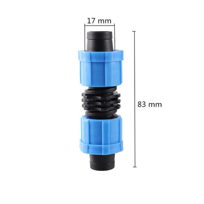 DN17 Drip Tape Pipe Locked Connectors 1/2" 3/4" Female Thread Straight Elbow Y Shape Drip Tape Connector