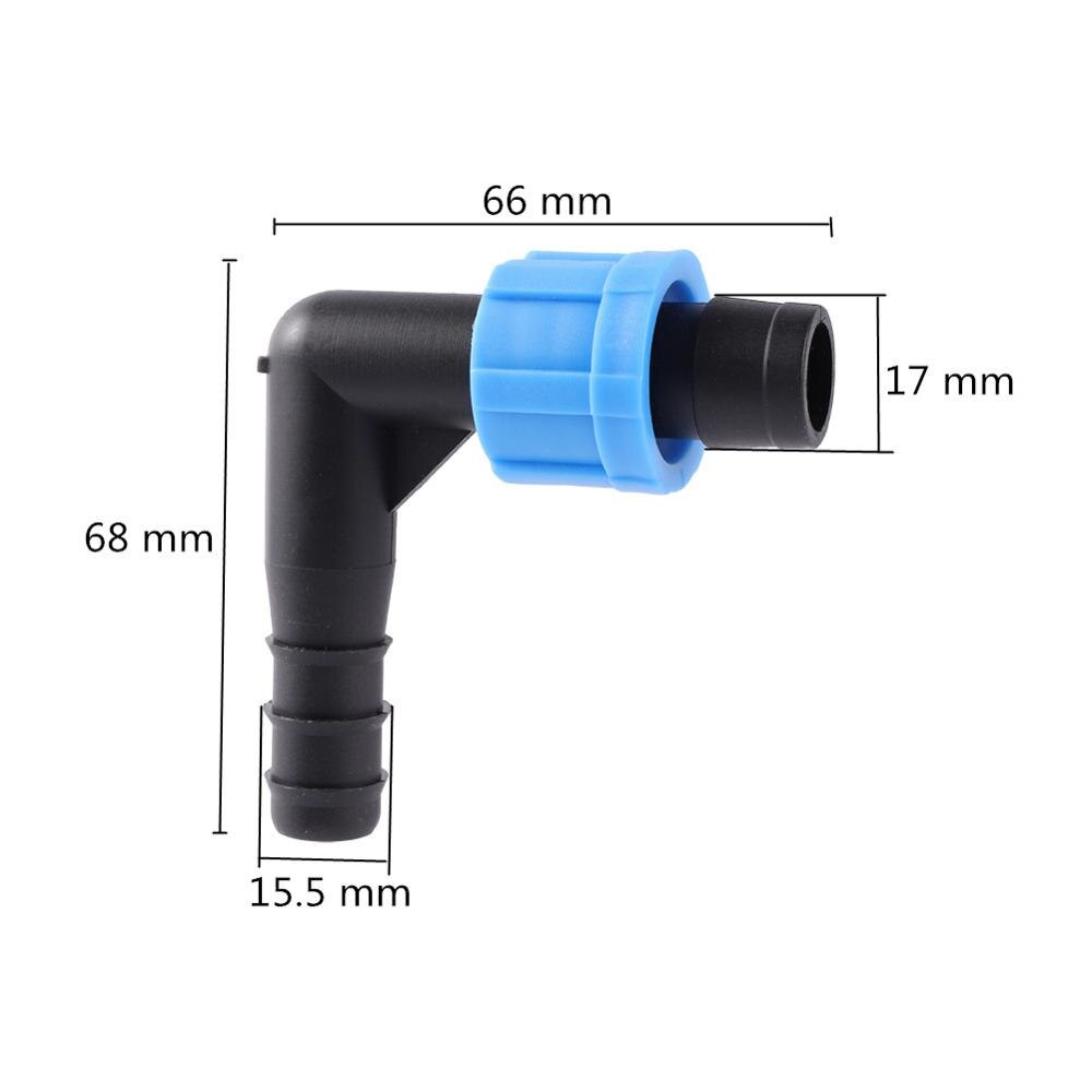 DN17 Drip Tape Pipe Locked Connectors 1/2" 3/4" Female Thread Straight Elbow Y Shape Drip Tape Connector