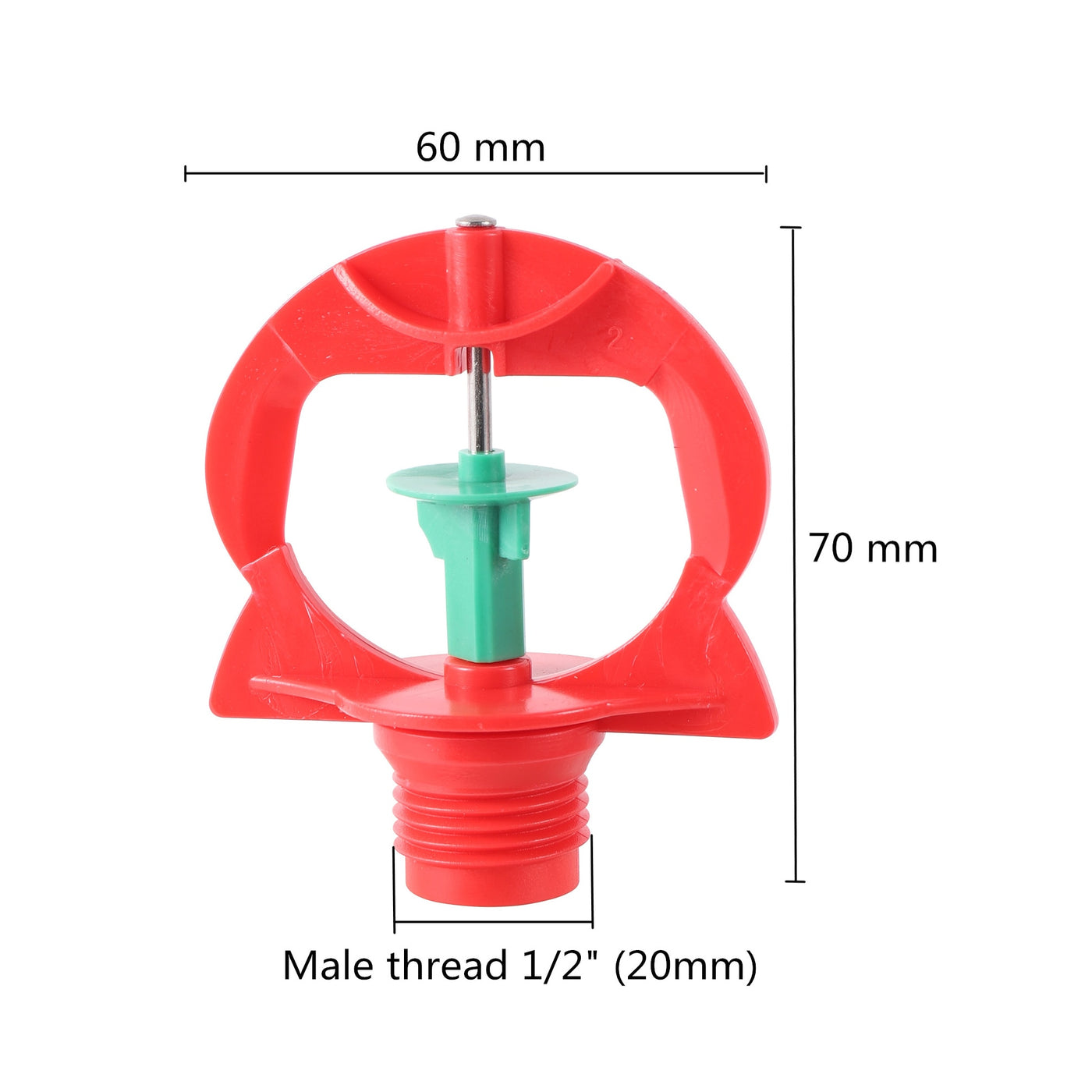 1/2" Male Thread Rotating Refraction Nozzle 360° Spraying Sprinklers