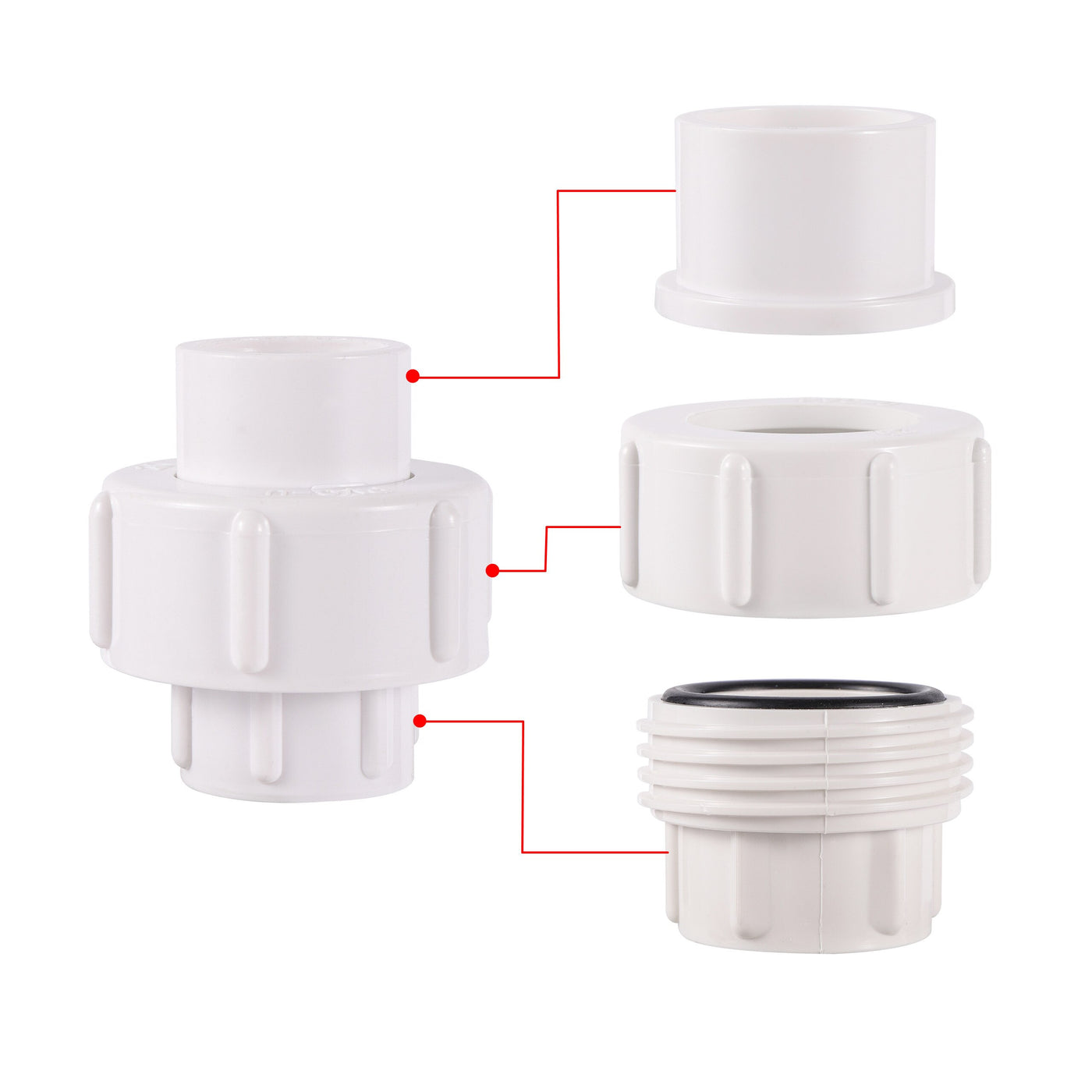 20/25mm Equal PVC Union Straight Connector Pipe Fittings