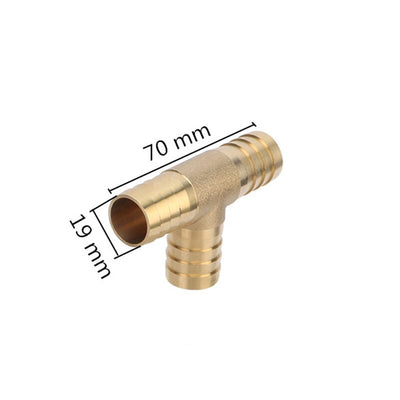 T-Shape Brass Barbed Hose Fitting 3 Way Brass Joint 6/8/10/12/14/16/19mm Quick Tee Connector