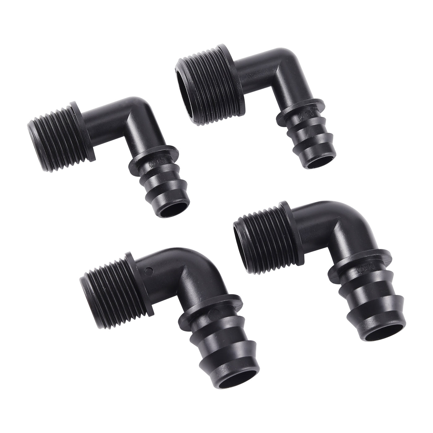 DN16 DN20 90 Degree Elbow Connectors Irrigation Water Connector Barbed Fittings