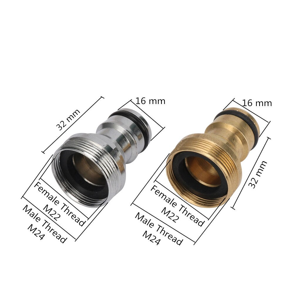 M22 to M24 threaded brass quick coupling garden watering adapter connector