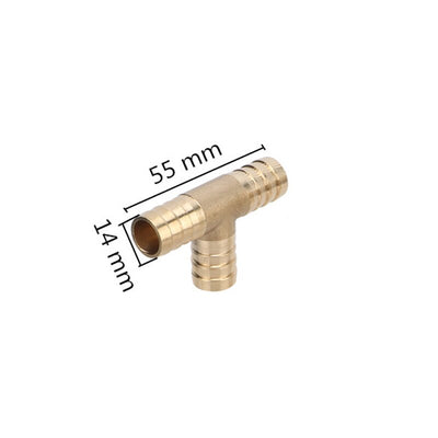 T-Shape Brass Barbed Hose Fitting 3 Way Brass Joint 6/8/10/12/14/16/19mm Quick Tee Connector