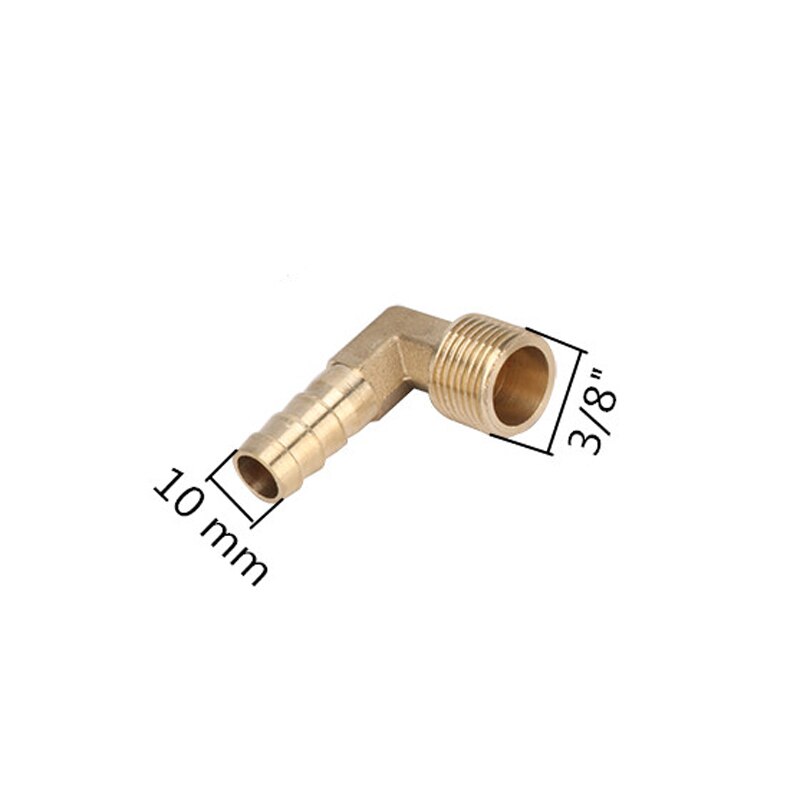 6/8/10/12/14/16mm Barbed 90 Degree Coupler 3/8" External Thread Brass Elbow Coupling Garden Water Connector Plumbing Accessories