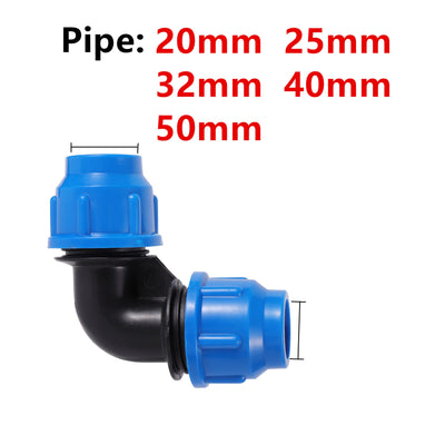 20/25/32/40/50mm PVC PE Tube Connector Plastic HDPE Pipe Compression Fittings